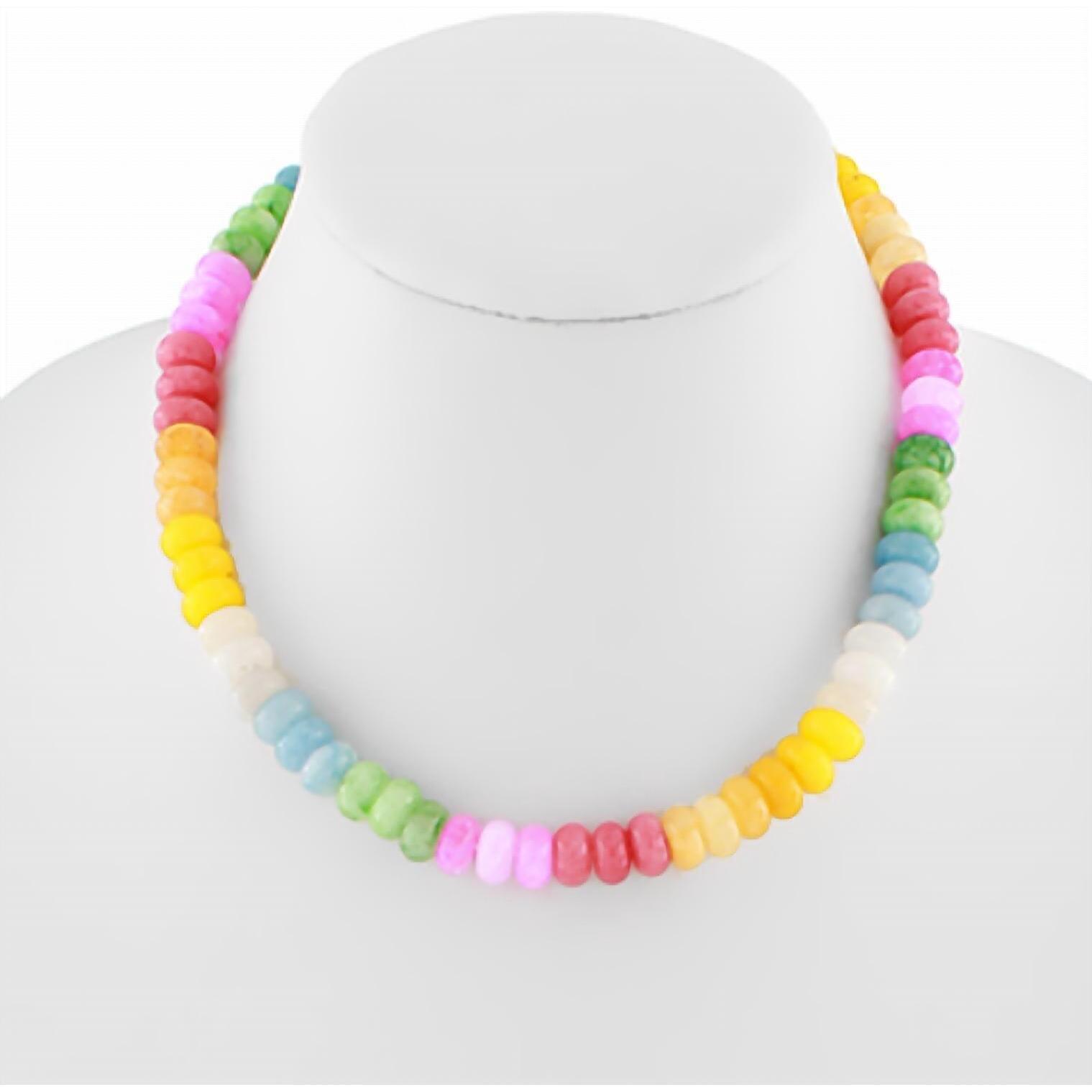 New Golden Stella Women's Pastel Stone Necklace In Multicolor
